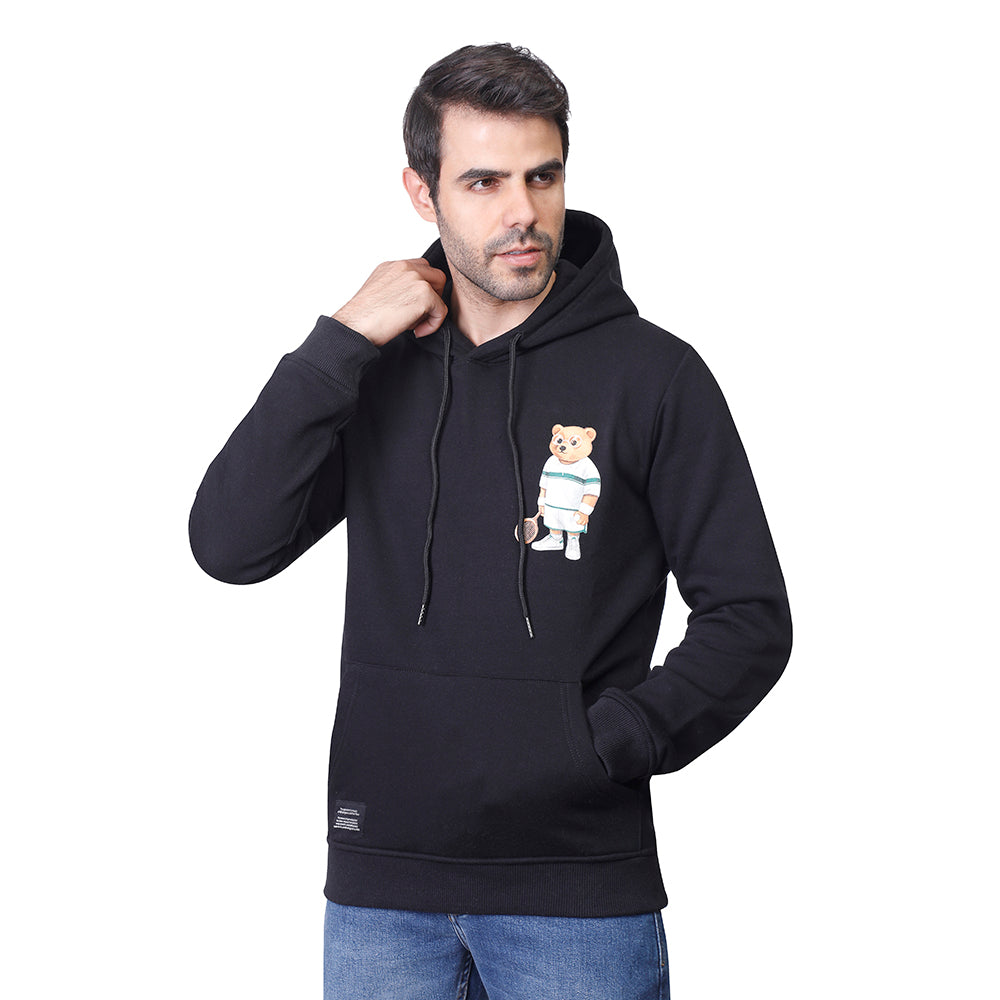 Coup Men Frontback Print Teddy Bear Sweat-Shirt With Hoodie