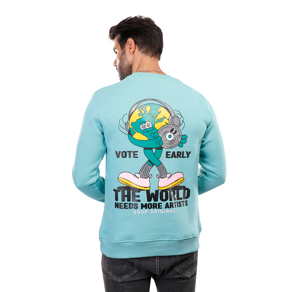 Coup Men Frontback Printed Crew Neck Sweat-Shirt
