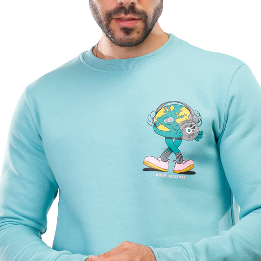 Coup Men Frontback Printed Crew Neck Sweat-Shirt