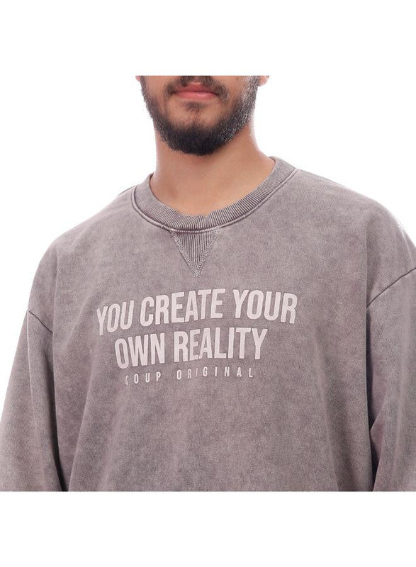Coup Men Casual Sweatshirt With Long Sleeves 1600309 L - Cafe