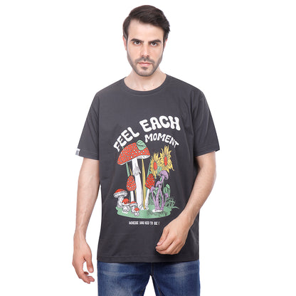 Coup Men Printed Single Jersey Loose Fit 1000884 S - Gray