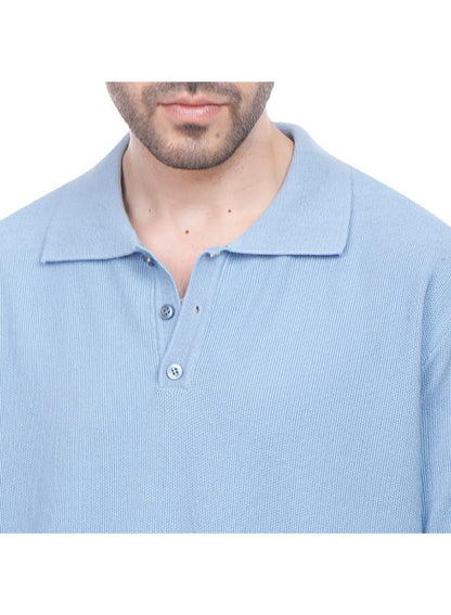 Coup Men Woven Polo-Shirt With Short Sleeves 1100223 S - Indigo