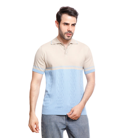 Coup Men Woven Poloshirt With Short Sleeves
