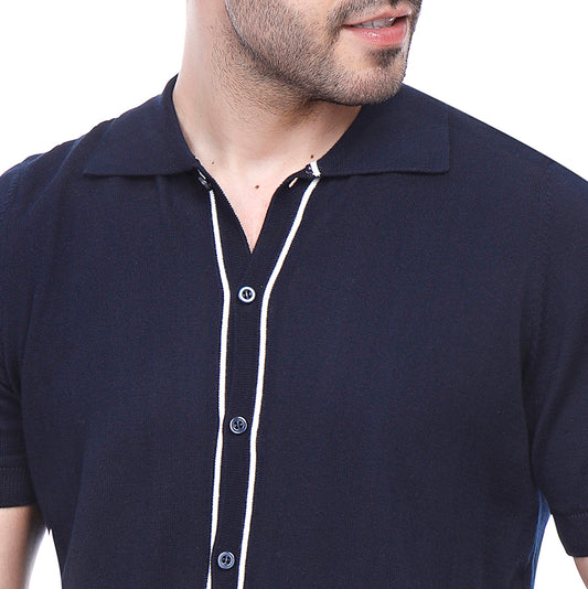 Coup Men Woven Poloshirt With Short Sleeves