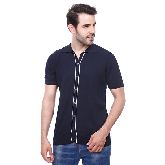Coup Men Woven Poloshirt With Short Sleeves