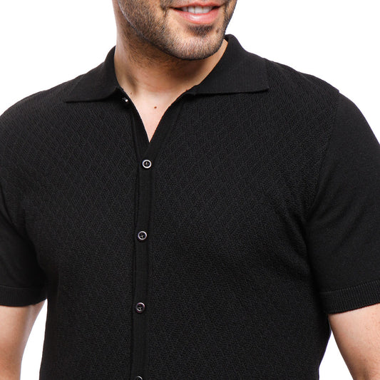 Coup Men Woven Poloshirt With Short Sleeves