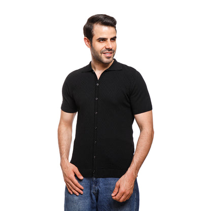 Coup Men Woven Poloshirt With Short Sleeves