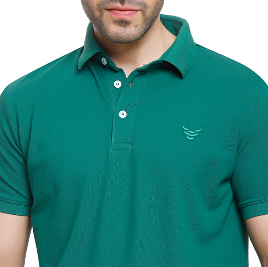 Coup Men Solid Poloshirt With Short Sleeves