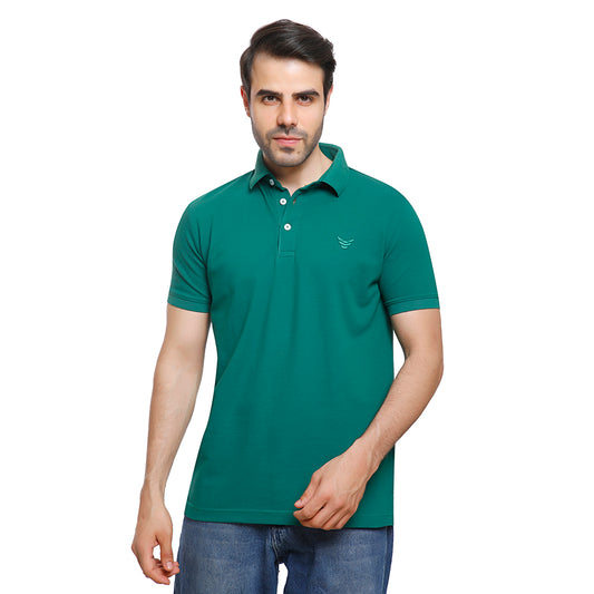 Coup Men Solid Poloshirt With Short Sleeves