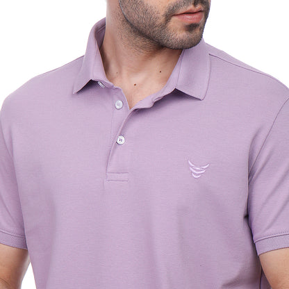 Coup Men Solid Poloshirt With Short Sleeves