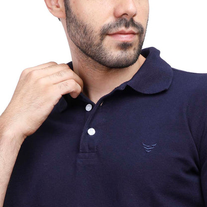 Coup Men Solid Poloshirt With Short Sleeves