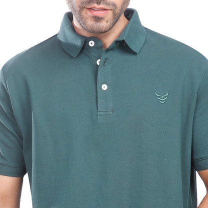 Coup Men Solid Poloshirt With Short Sleeves