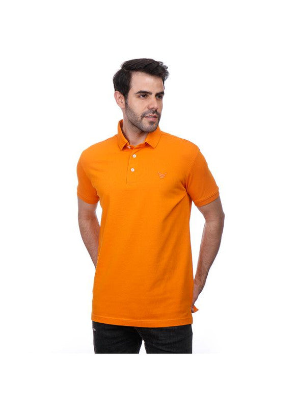 Coup Men Solid Polo-Shirt With Short Sleeves 1100238 2XL - Orange