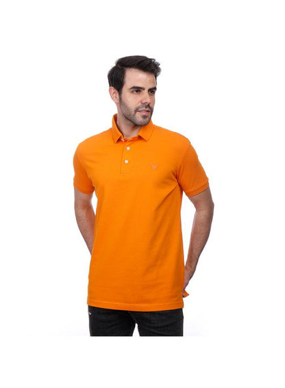 Coup Men Solid Polo-Shirt With Short Sleeves 1100238 2XL - Orange