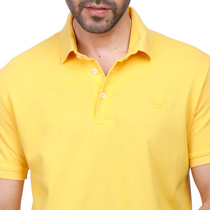 Coup Men Solid Poloshirt With Short Sleeves