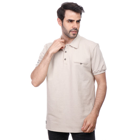 Coup Men Solid Poloshirt With Short Sleeves