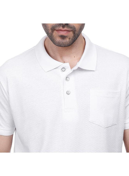 Coup Men Solid Polo-Shirt With Short Sleeves 1100256 M - White