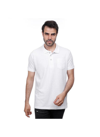 Coup Men Solid Polo-Shirt With Short Sleeves 1100256 M - White
