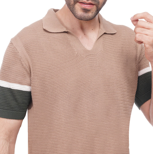 Coup Men Woven Poloshirt With Short Sleeves