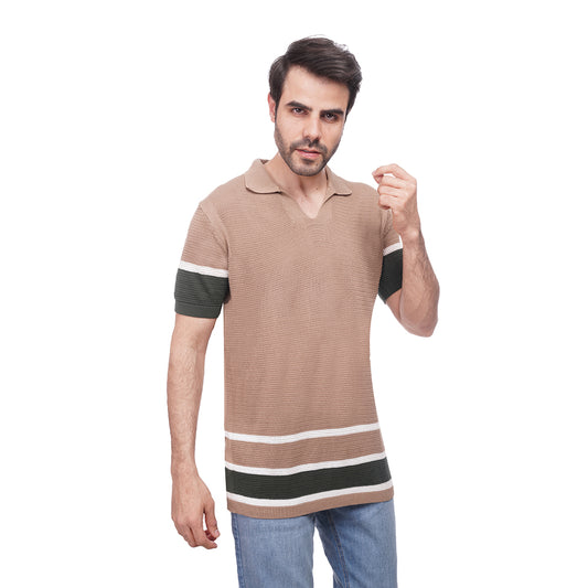 Coup Men Woven Poloshirt With Short Sleeves
