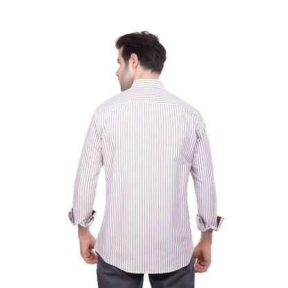 Coup Men Stripe Oxford Shirt With Long Sleeves