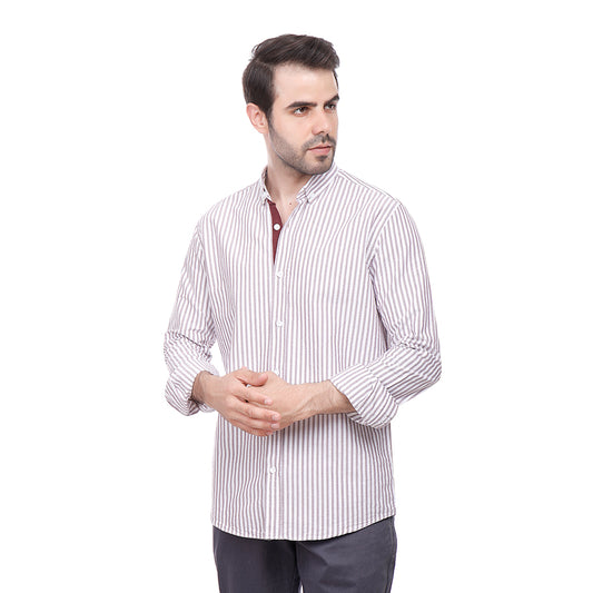 Coup Men Stripe Oxford Shirt With Long Sleeves