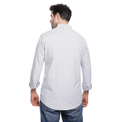 Coup Men Stripe Oxford Shirt With Long Sleeves