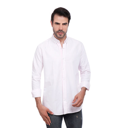 Coup Men Stripe Oxford Shirt With Long Sleeves