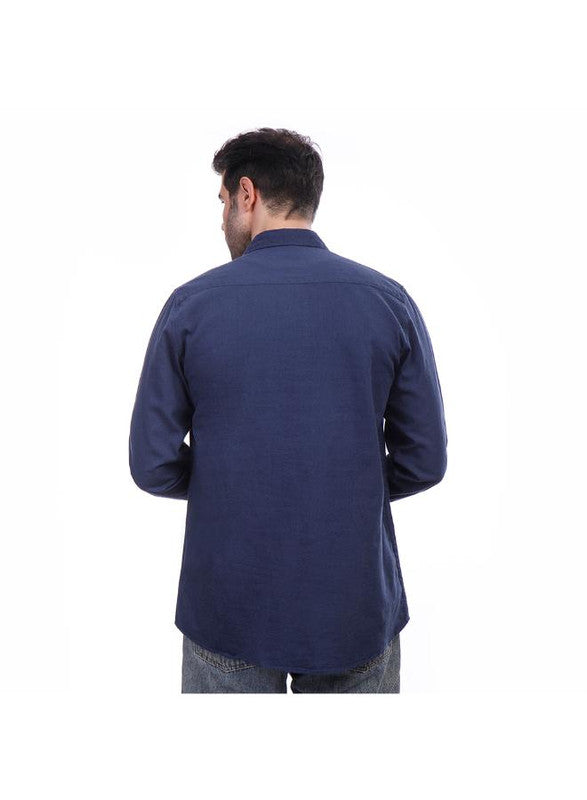 Coup Men Linen Shirt With Long Sleeves 1200343 2XL - Navy