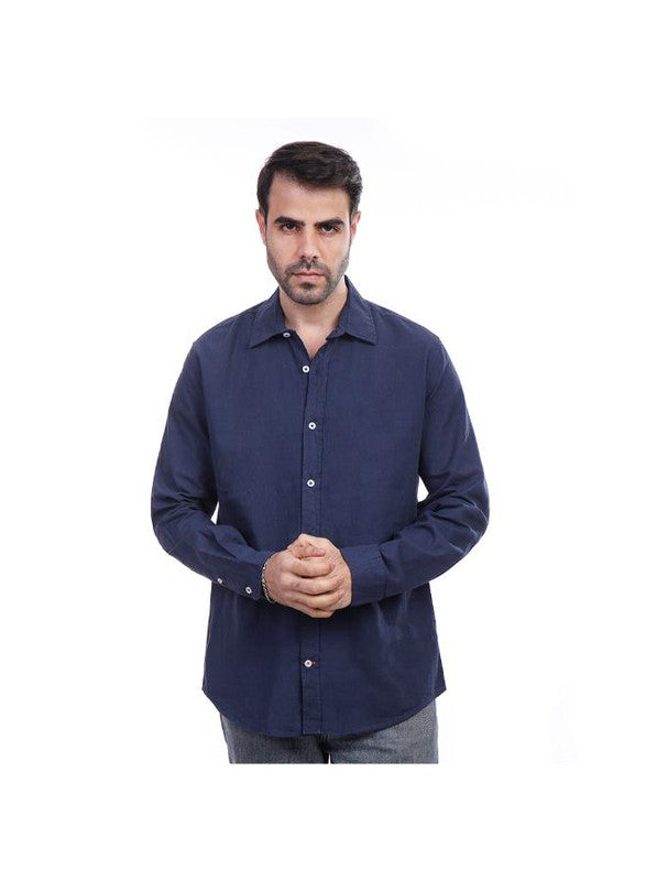 Coup Men Linen Shirt With Long Sleeves 1200343 2XL - Navy