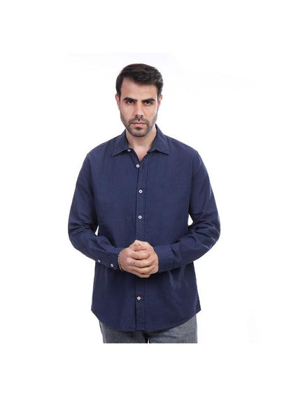 Coup Men Linen Shirt With Long Sleeves 1200343 2XL - Navy