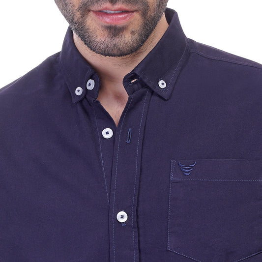 Coup Men Solid Shirt With Long Sleeves And Pocket Detail