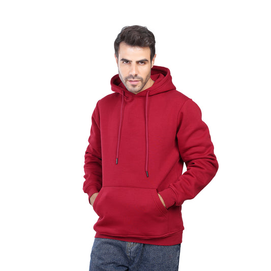 Coup Men Plain Hooded Sweat-Shirt With Long Sleeves