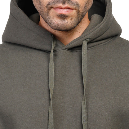 Coup Men Plain Hooded Sweat-Shirt With Long Sleeves