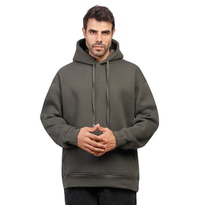 Coup Men Plain Hooded Sweat-Shirt With Long Sleeves