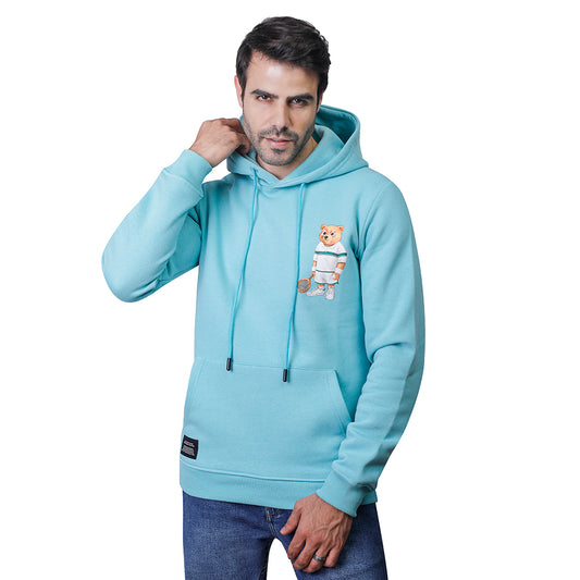 Coup Men Frontback Print Teddy Bear Sweat-Shirt With Hoodie