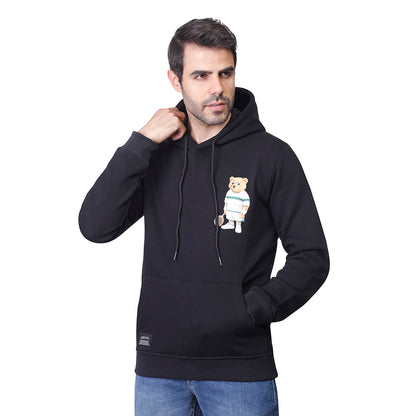 Coup Men Frontback Print Teddy Bear Sweat-Shirt With Hoodie