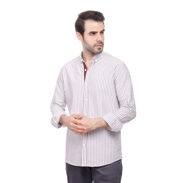 Coup Men Stripe Oxford Shirt With Long Sleeves