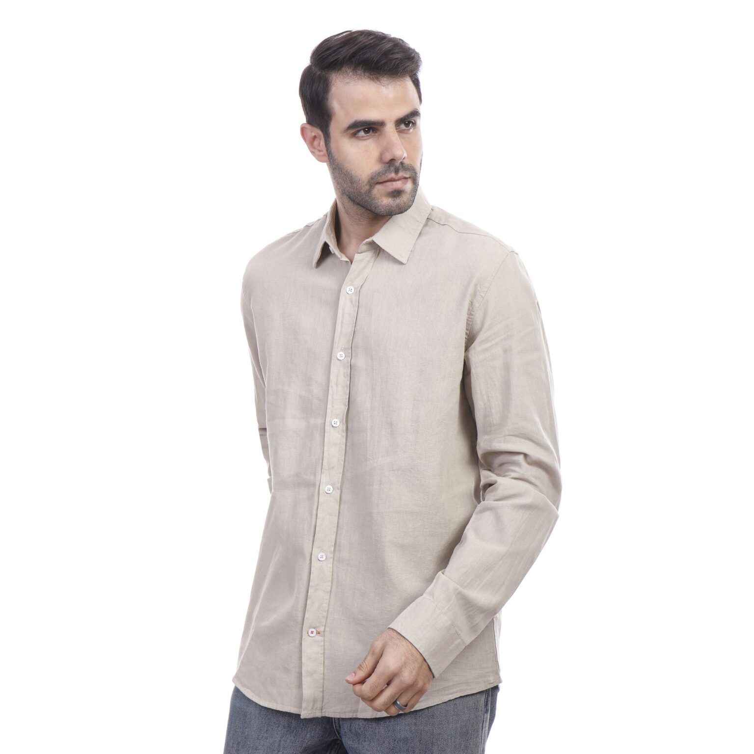 ⁦Coup Men Linen Shirt With Long Sleeves⁩ - الصورة ⁦3⁩