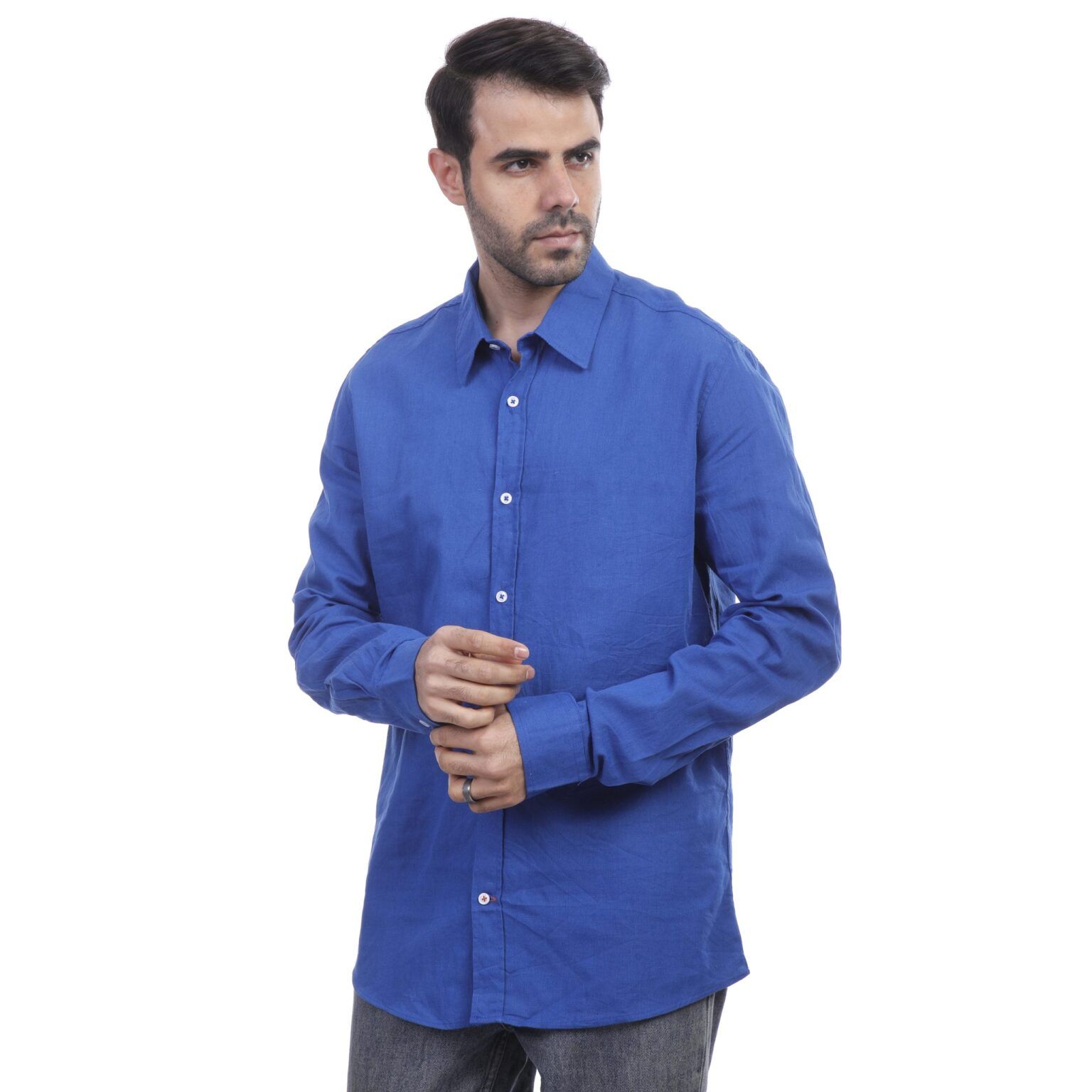 ⁦Coup Men Linen Shirt With Long Sleeves⁩ - الصورة ⁦4⁩