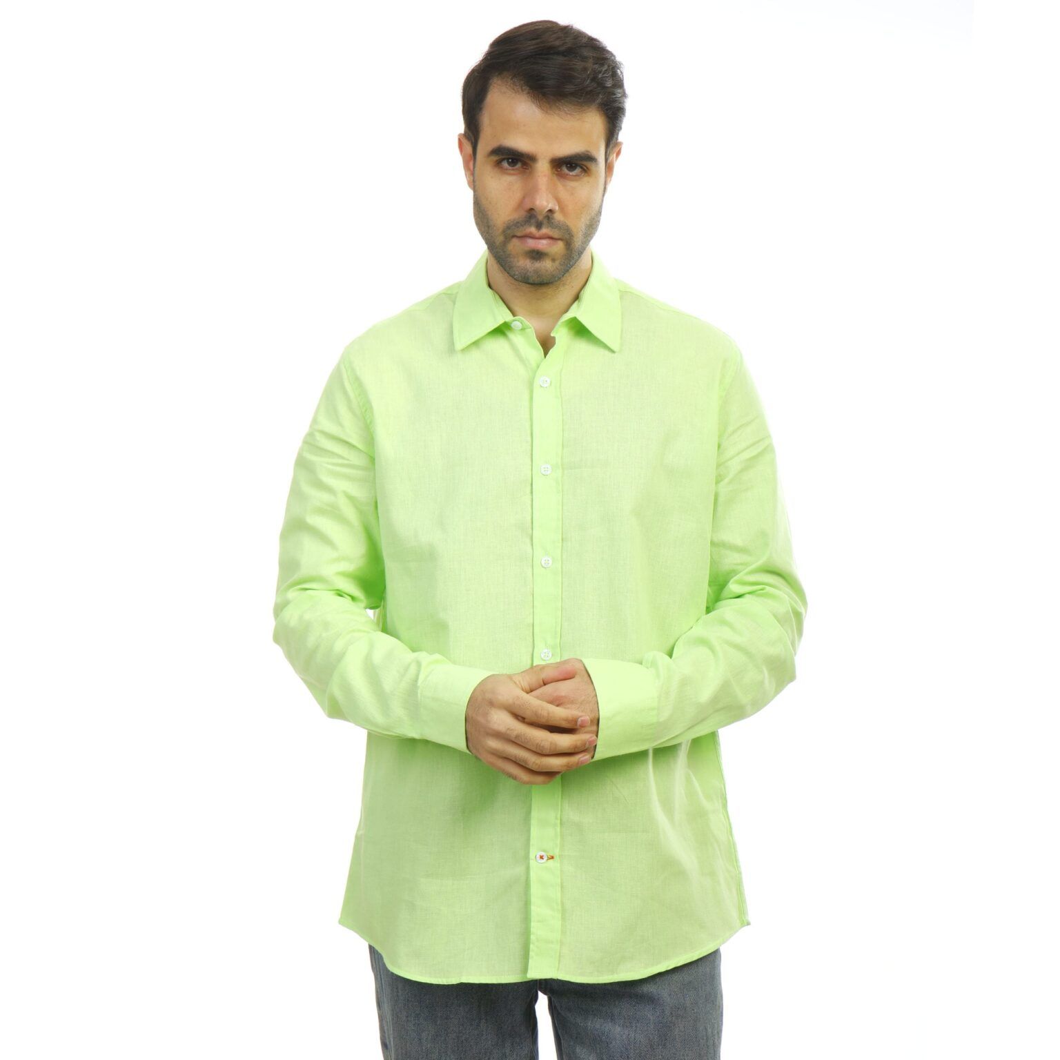 ⁦Coup Men Linen Shirt With Long Sleeves⁩ - الصورة ⁦7⁩