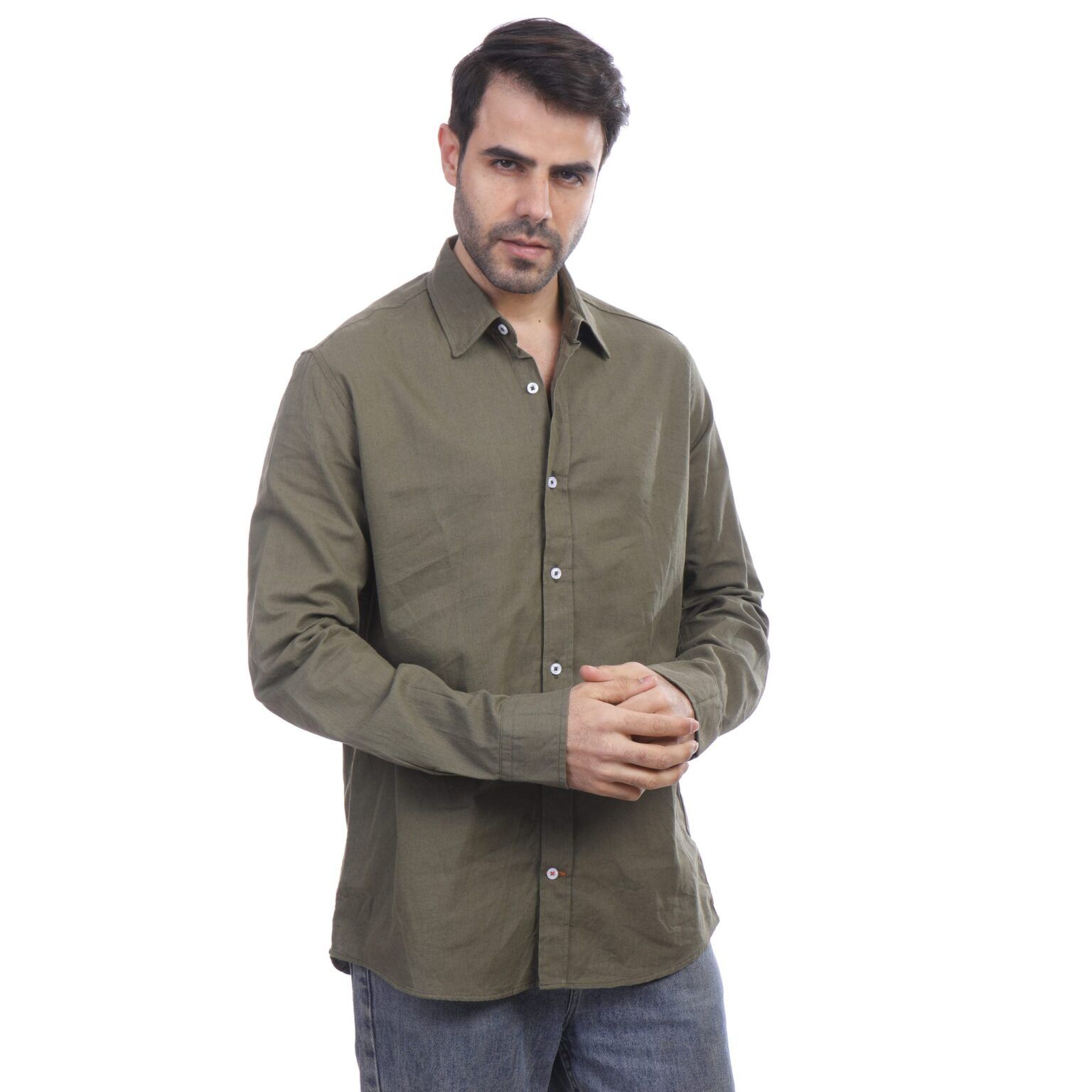 ⁦Coup Men Linen Shirt With Long Sleeves⁩ - الصورة ⁦10⁩