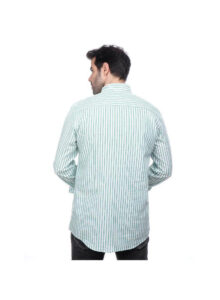 ⁦Coup Men Vertical Stripe Oxford Button Down Shirt⁩ - الصورة ⁦3⁩