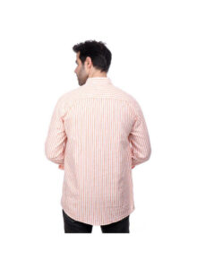⁦Coup Men Vertical Stripe Oxford Button Down Shirt⁩ - الصورة ⁦4⁩